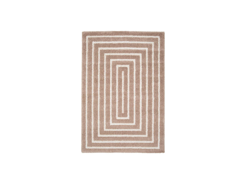 Lyzzo - Long Pile Rug - Graphic Pattern - Beige
