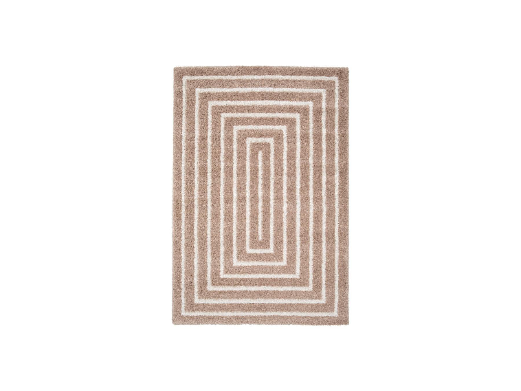 Lyzzo - Long Pile Rug - Graphic Pattern - Beige