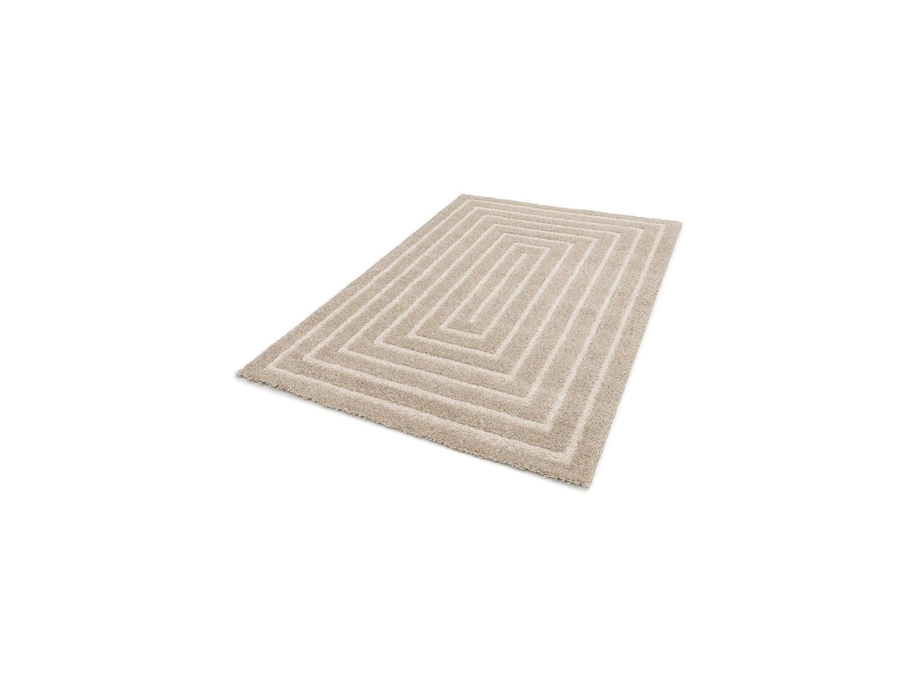Lyzzo - Long Pile Rug - Graphic Pattern - Cream