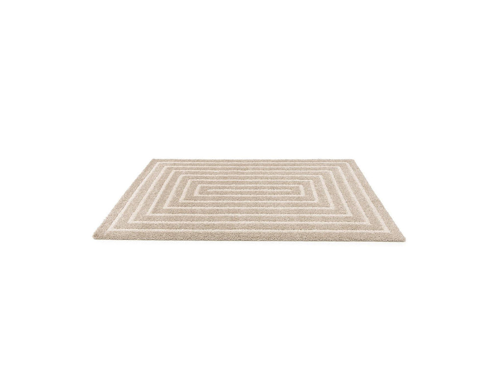 Lyzzo - Long Pile Rug - Graphic Pattern - Cream