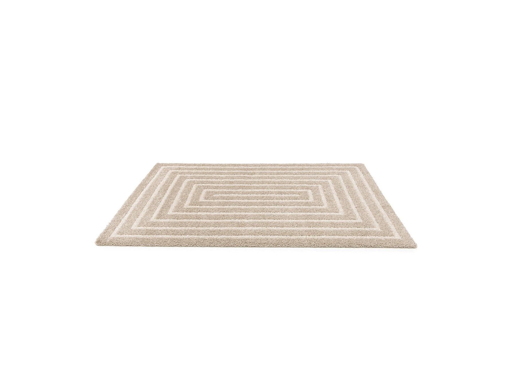 Lyzzo - Long Pile Rug - Graphic Pattern - Cream