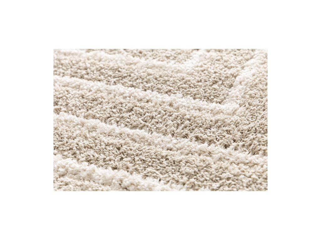 Lyzzo - Long Pile Rug - Graphic Pattern - Cream