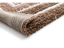 Lyzzo - Tapis Poils Longs - Motif Graphique - Marron