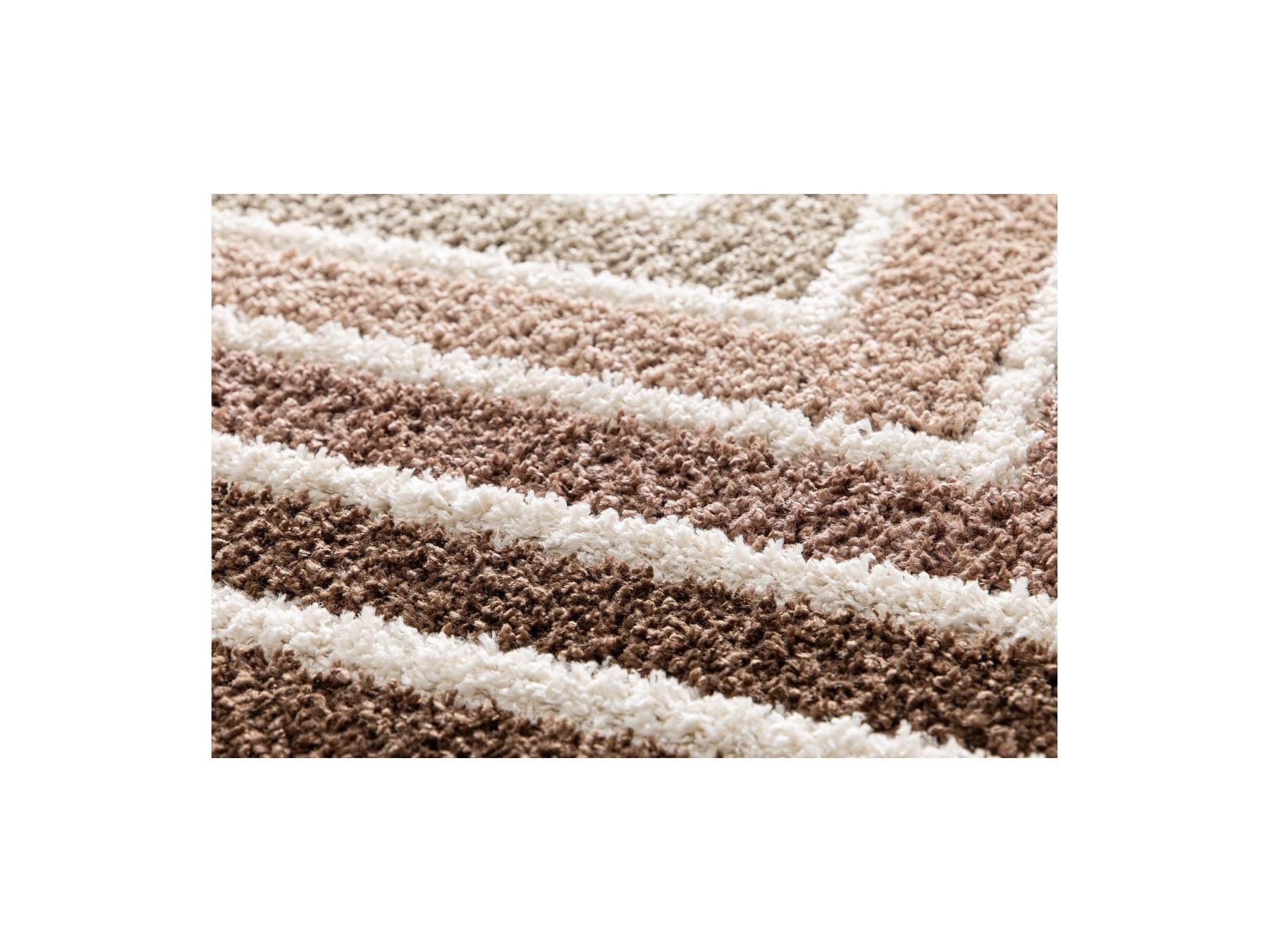 Lyzzo - Long Pile Rug - Graphic Pattern - Brown
