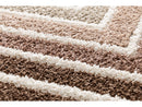 Lyzzo - Tapis Poils Longs - Motif Graphique - Marron