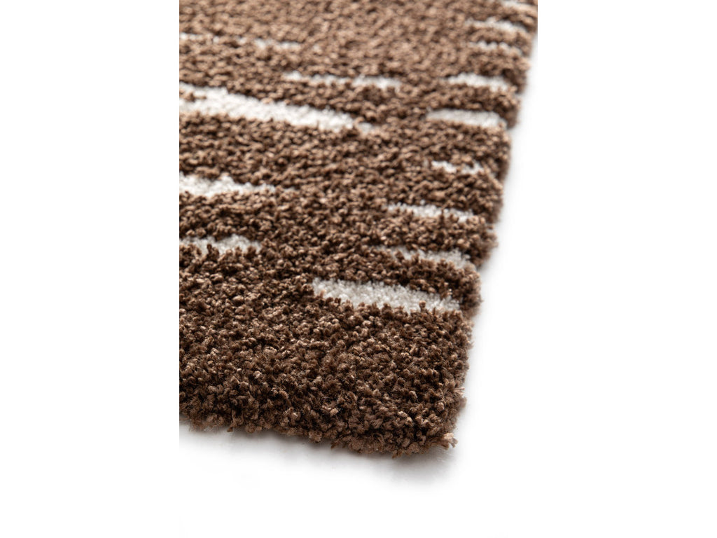 Tavaro - Alfombra de pelo largo - Motivo abstracto - Marrón
