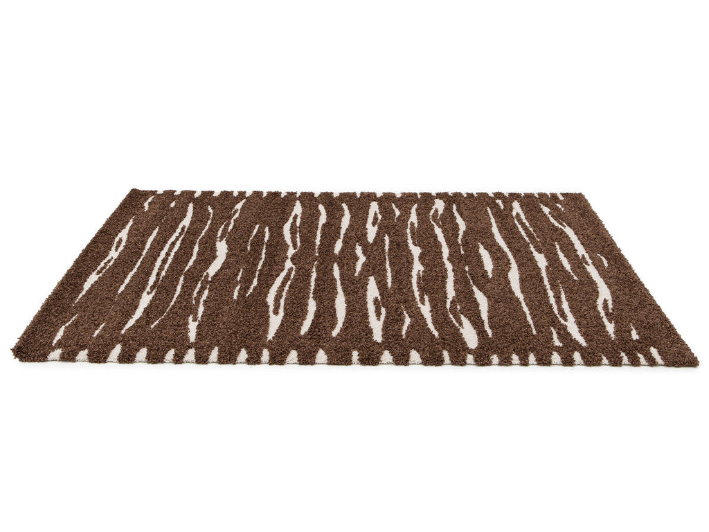 Tavaro - Alfombra de pelo largo - Motivo abstracto - Marrón