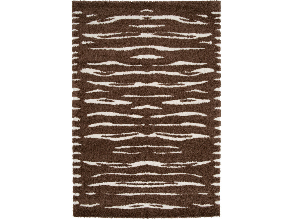 Tavaro - Alfombra de pelo largo - Motivo abstracto - Marrón