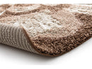 Mocca - Tapis Rond Poils Longs - Motif Abstrait