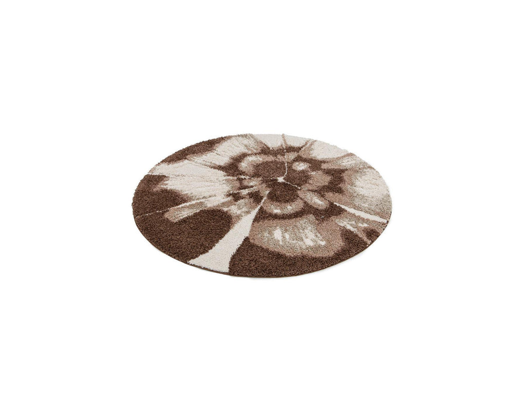 Mocca - Round Long Pile Rug - Abstract Pattern