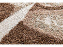 Mocca - Tapis Rond Poils Longs - Motif Abstrait
