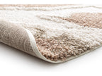 Round Long-Pile Leche Rug Abstract Pattern