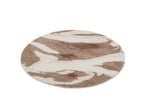 Round Long-Pile Leche Rug Abstract Pattern