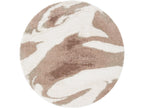 Round Long-Pile Leche Rug Abstract Pattern