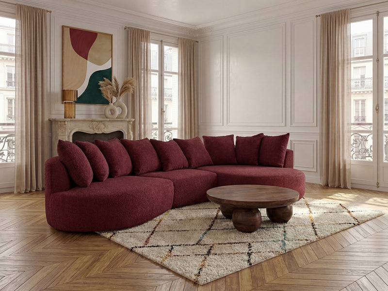 Calypso - Canapé D'Angle Fixe - Tissu Bouclette - Angle Droit