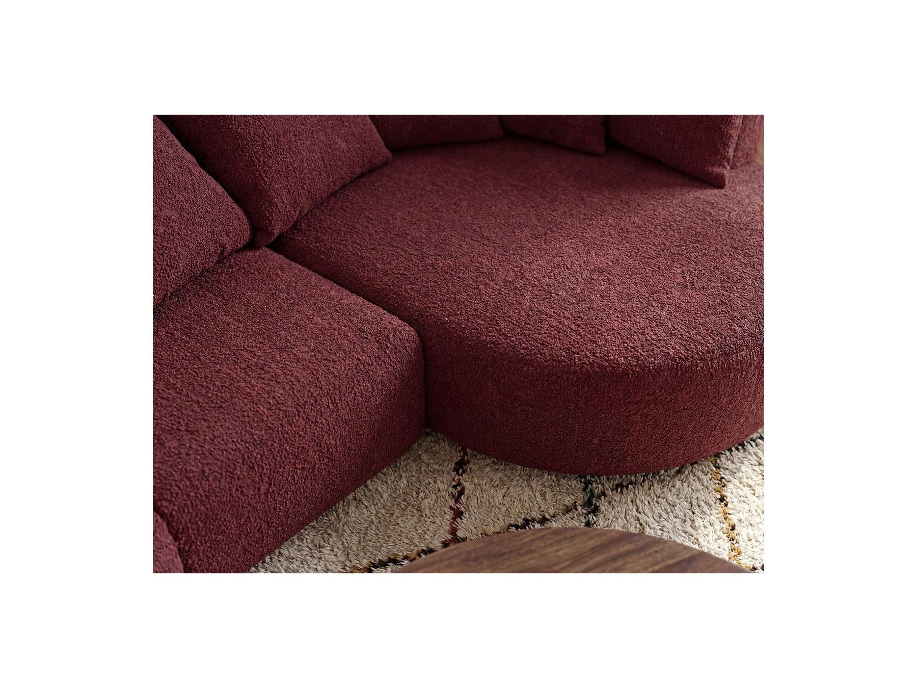 Calypso - Fixed Corner Sofa - Bouclé Fabric - Right-hand Corner