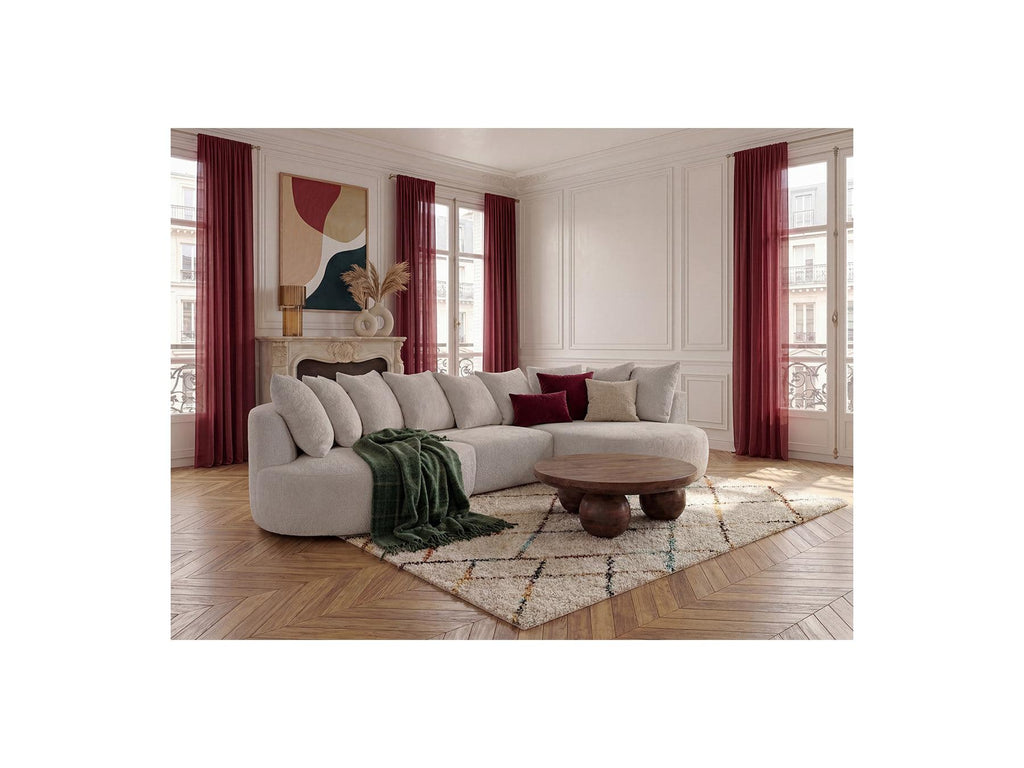Calypso - Fixed Corner Sofa - Bouclé Fabric - Right-hand Corner