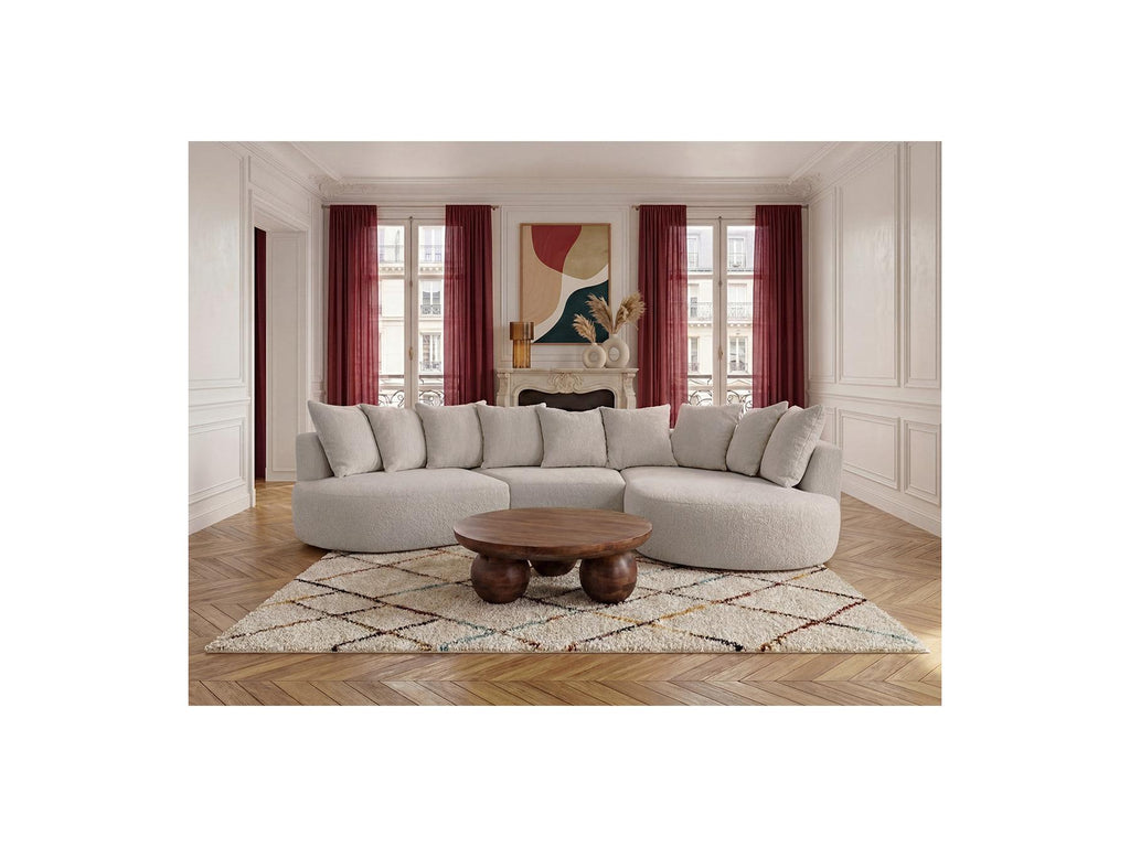 Calypso - Fixed Corner Sofa - Bouclé Fabric - Right-hand Corner