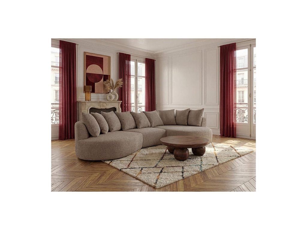 Calypso - Fixed Corner Sofa - Bouclé Fabric - Right-hand Corner