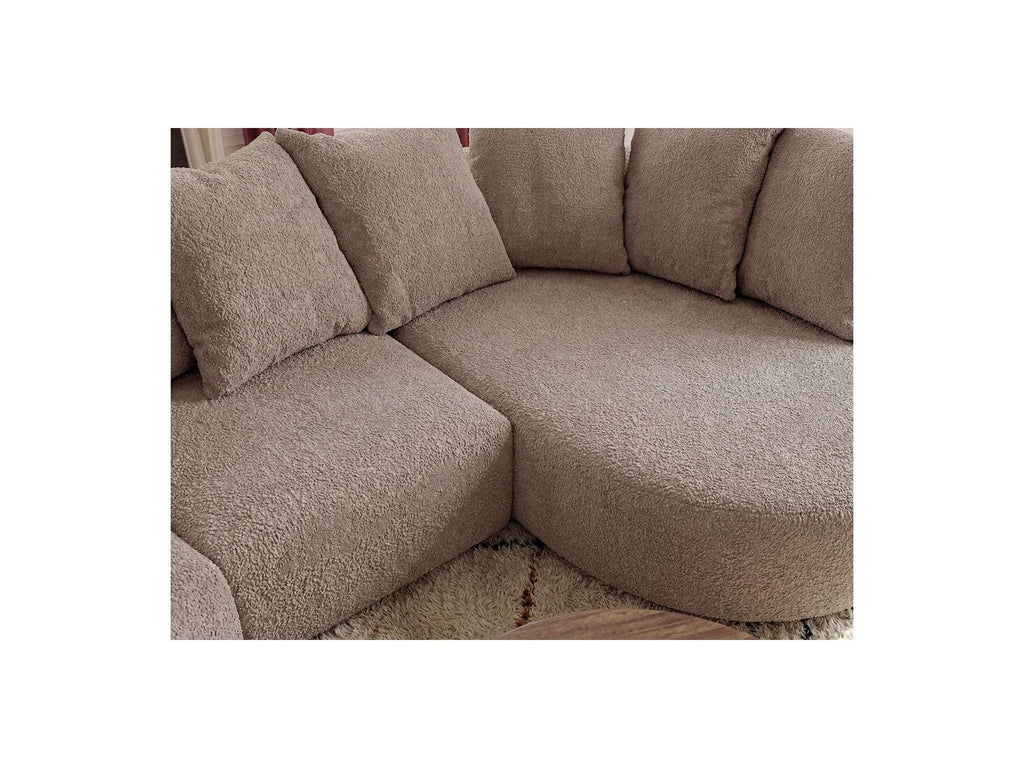 Calypso - Fixed Corner Sofa - Bouclé Fabric - Right-hand Corner