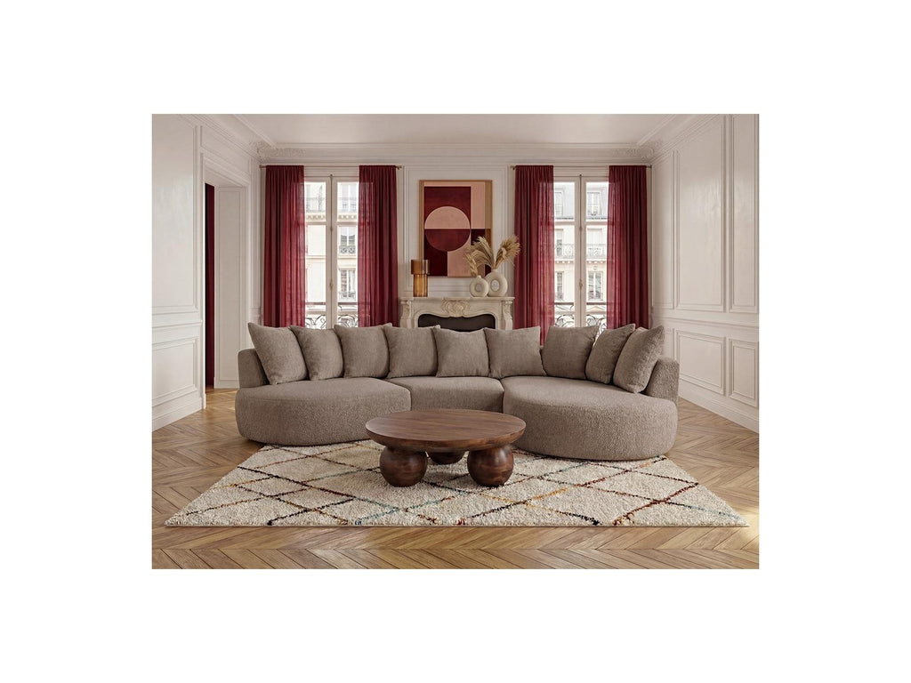 Calypso - Fixed Corner Sofa - Bouclé Fabric - Right-hand Corner