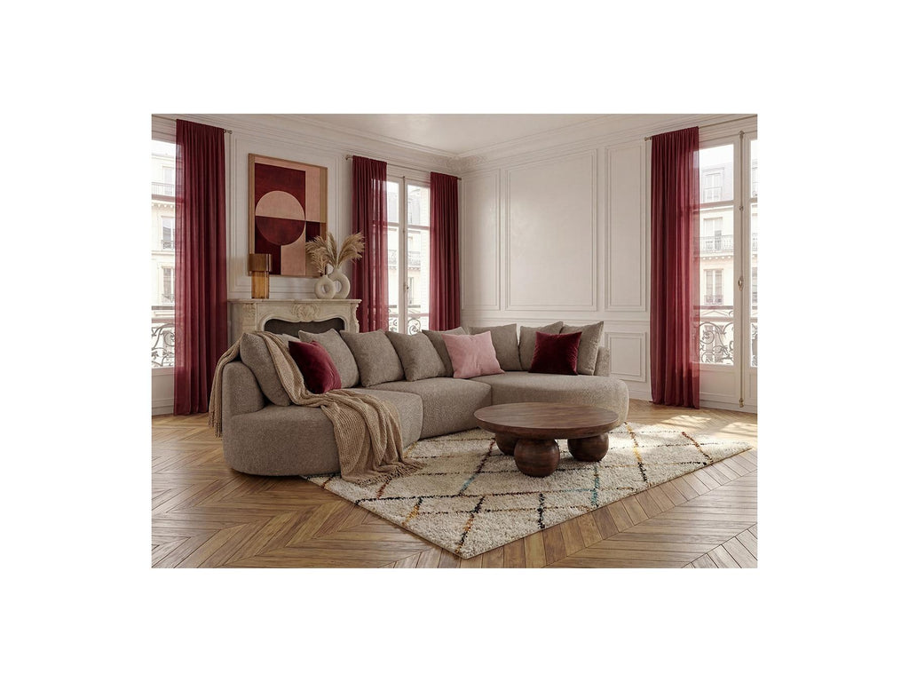 Calypso - Fixed Corner Sofa - Bouclé Fabric - Right-hand Corner
