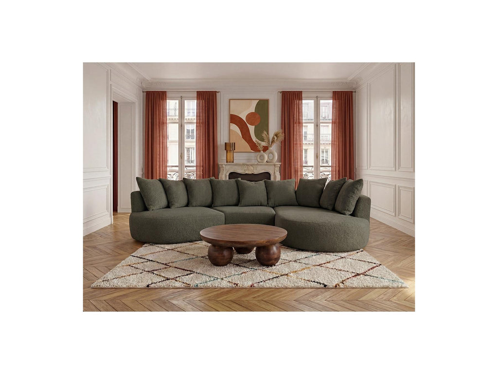 Calypso - Fixed Corner Sofa - Bouclé Fabric - Right-hand Corner