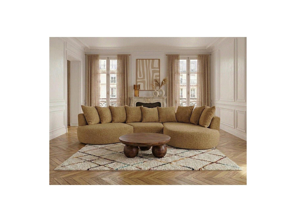 Calypso - Fixed Corner Sofa - Bouclé Fabric - Right-hand Corner