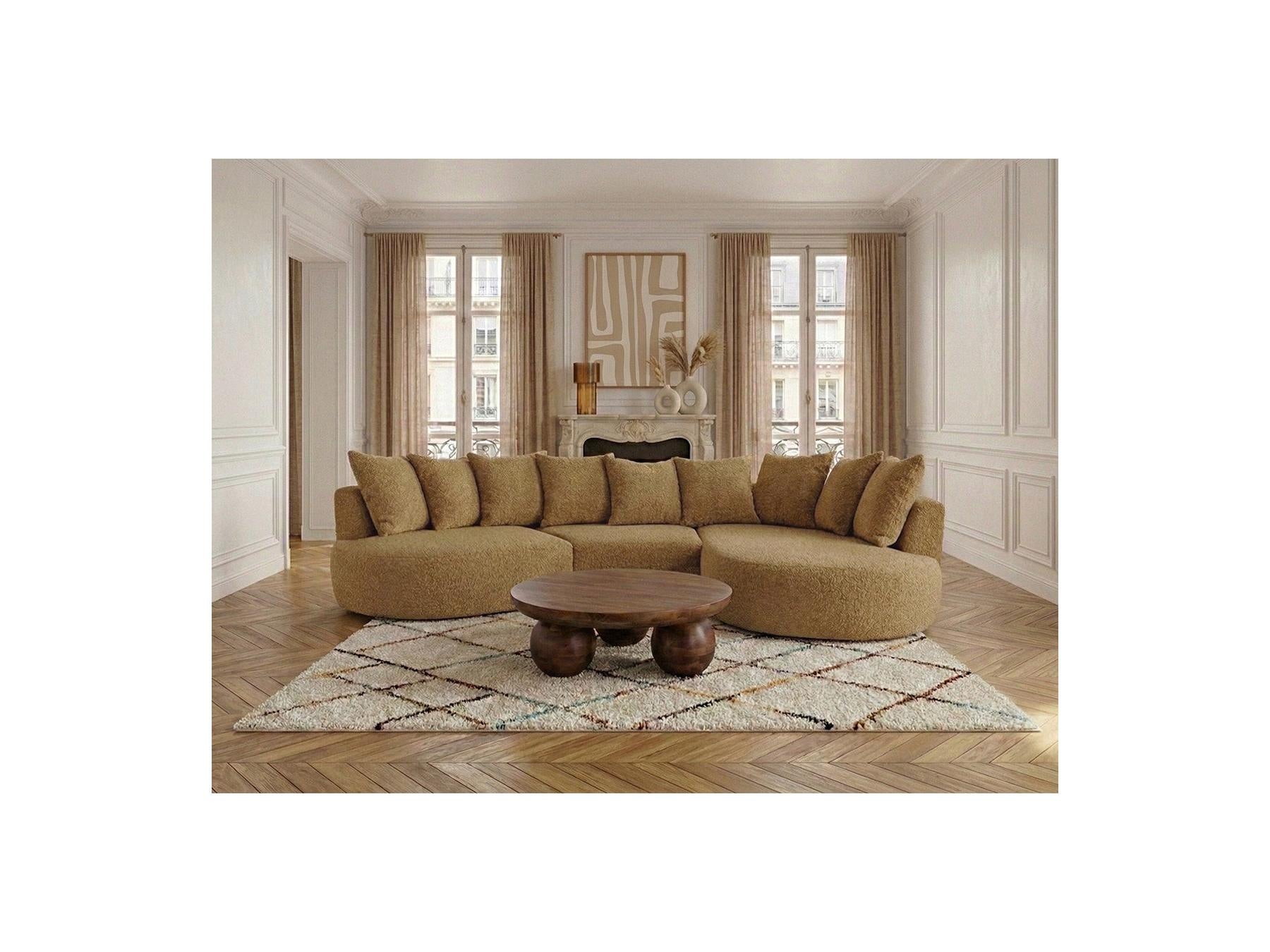 Calypso - Fixed Corner Sofa - Bouclé Fabric - Right-hand Corner