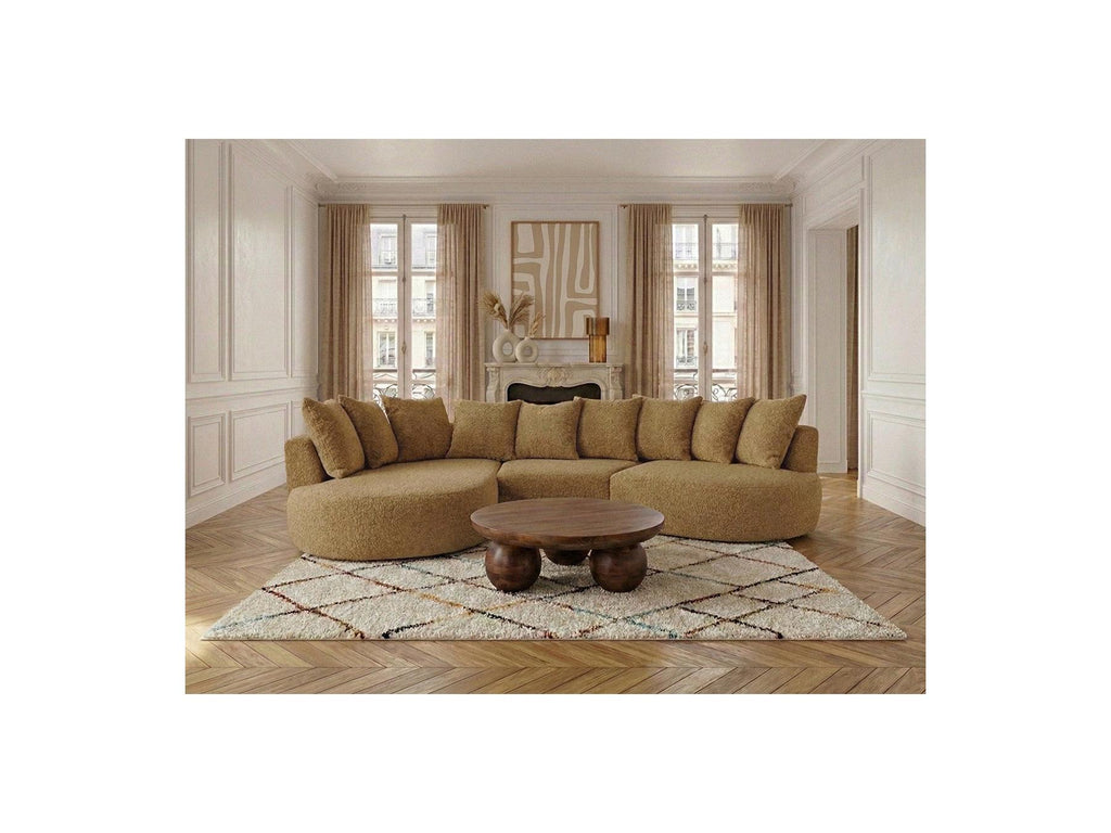 Calypso - Fixed Corner Sofa - Bouclé Fabric - Left-Hand Corner