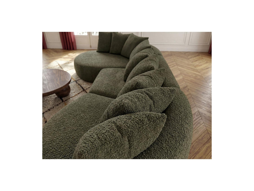 Calypso - Fixed Corner Sofa - Bouclé Fabric - Left-Hand Corner