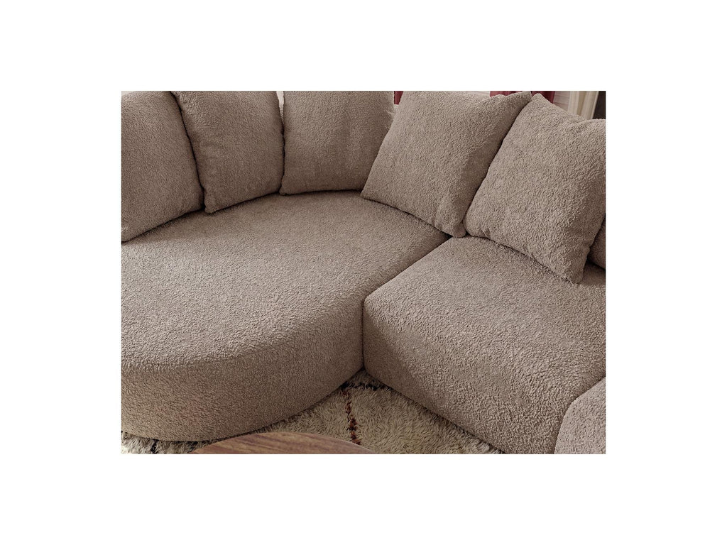 Calypso - Fixed Corner Sofa - Bouclé Fabric - Left-Hand Corner