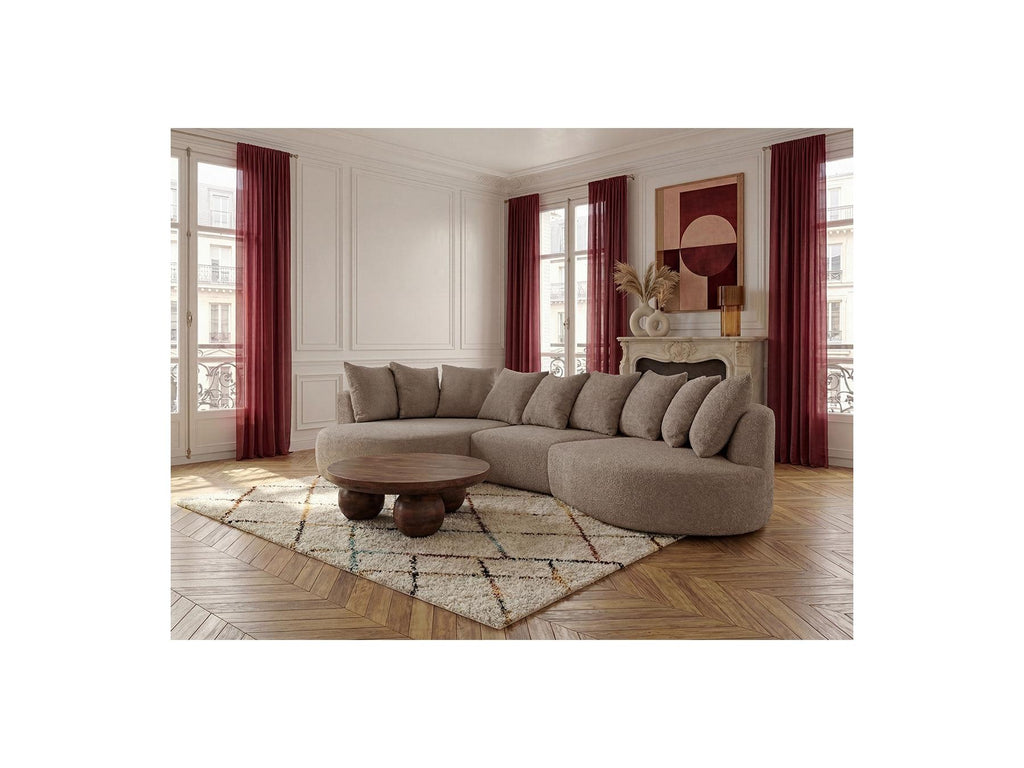 Calypso - Fixed Corner Sofa - Bouclé Fabric - Left-Hand Corner