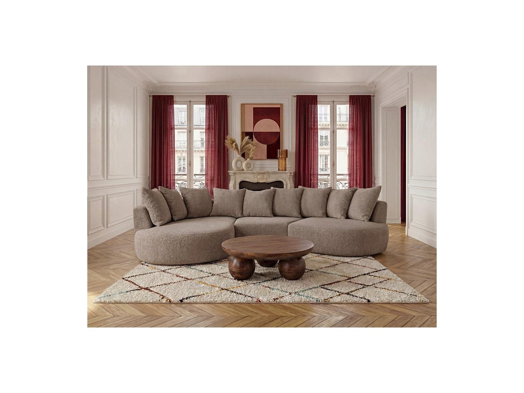 Calypso - Fixed Corner Sofa - Bouclé Fabric - Left-Hand Corner