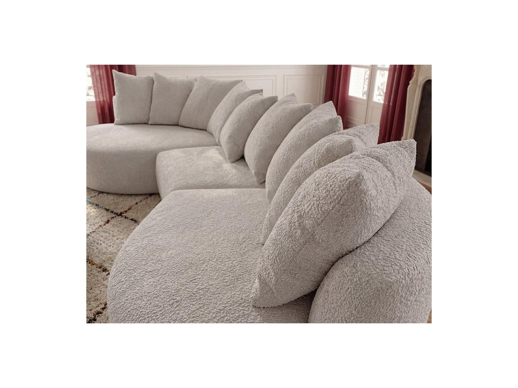 Calypso - Fixed Corner Sofa - Bouclé Fabric - Left-Hand Corner