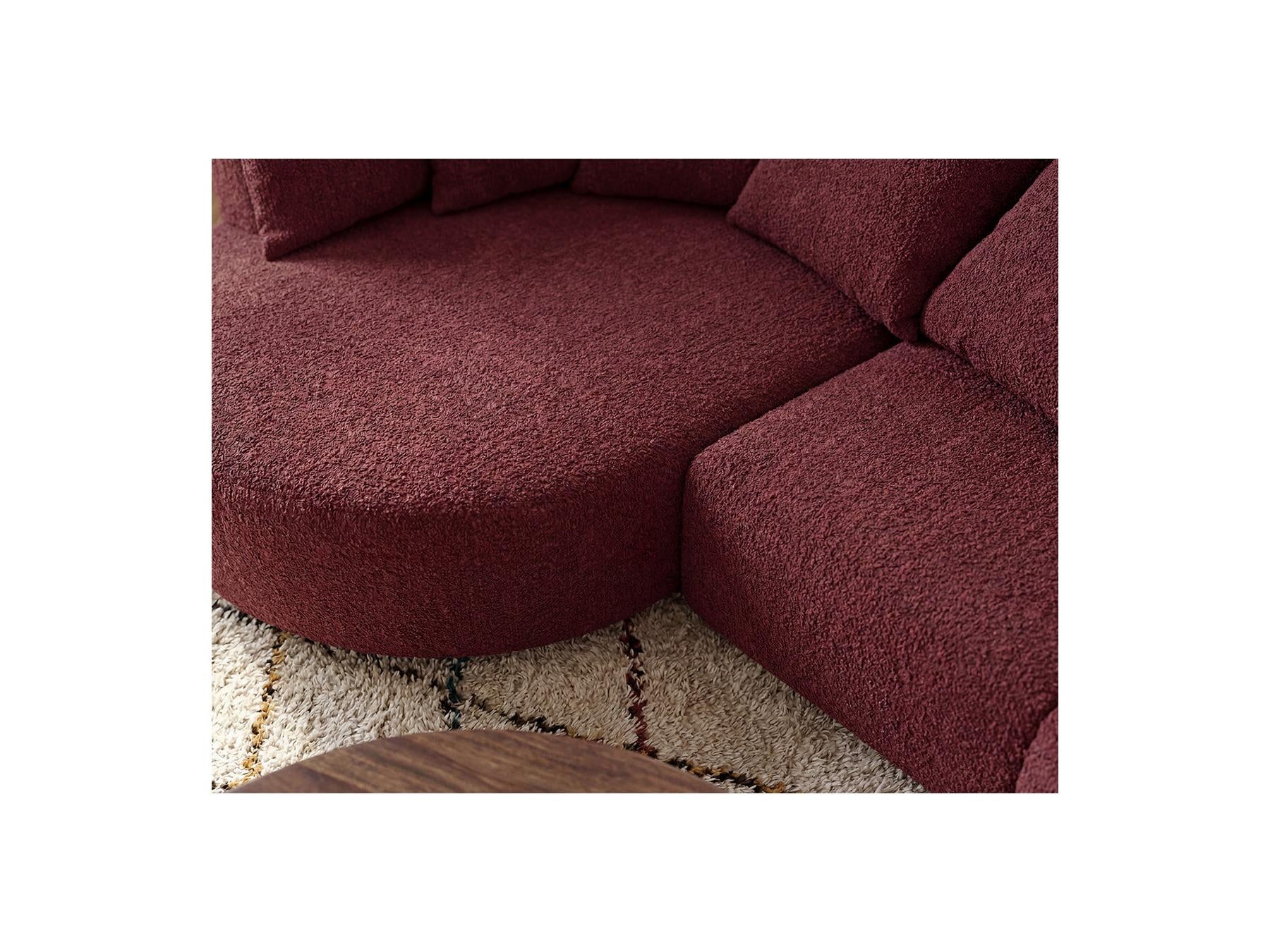 Calypso - Fixed Corner Sofa - Bouclé Fabric - Left-Hand Corner
