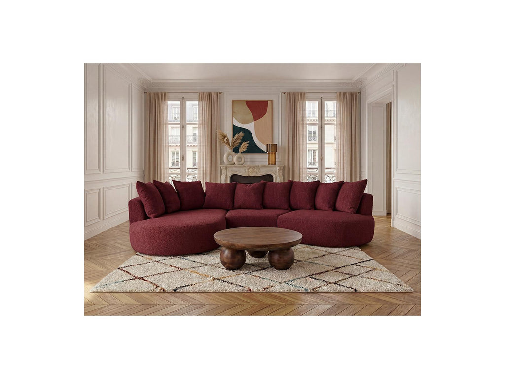 Calypso - Fixed Corner Sofa - Bouclé Fabric - Left-Hand Corner