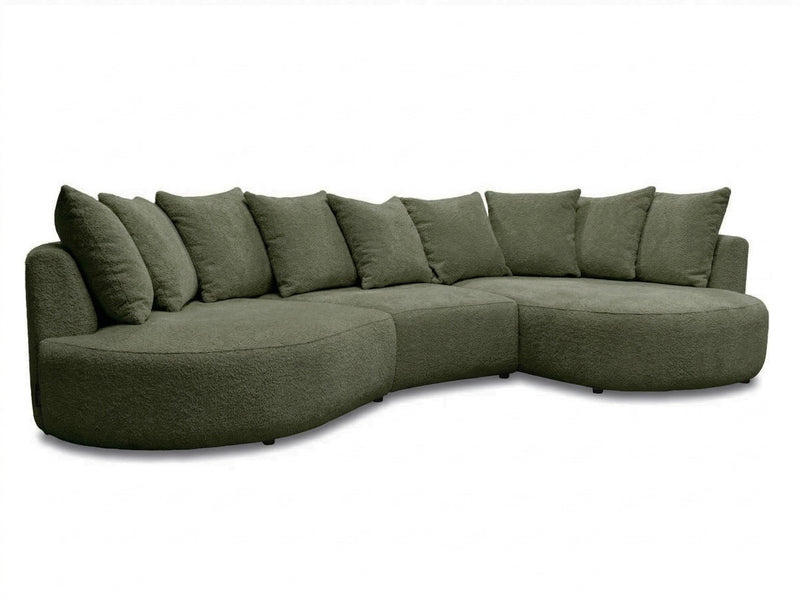 Calypso - Canapé D'Angle Fixe - Tissu Bouclette - Angle Droit
