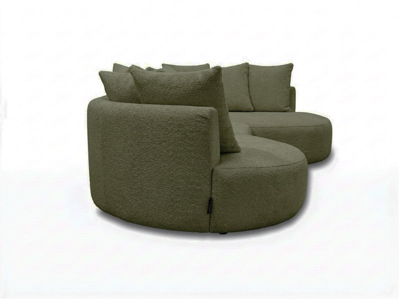 Calypso - Canapé D'Angle Fixe - Tissu Bouclette - Angle Droit