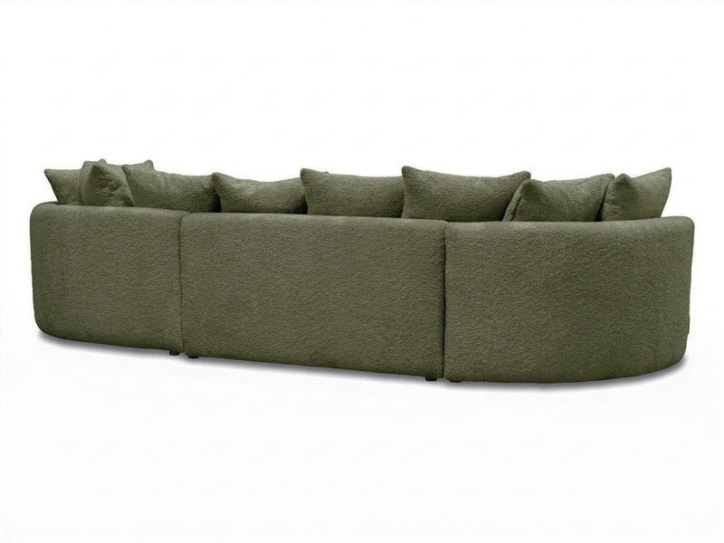 Calypso - Canapé D'Angle Fixe - Tissu Bouclette - Angle Droit