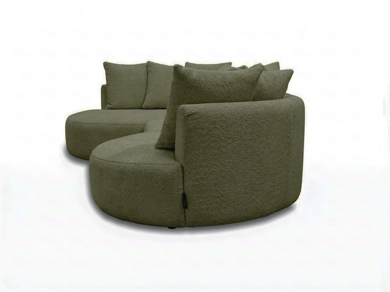 Calypso - Canapé D'Angle Fixe - Tissu Bouclette - Angle Gauche