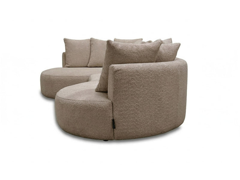 Calypso - Canapé D'Angle Fixe - Tissu Bouclette - Angle Gauche