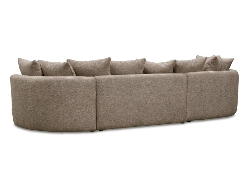 Calypso - Canapé D'Angle Fixe - Tissu Bouclette - Angle Gauche