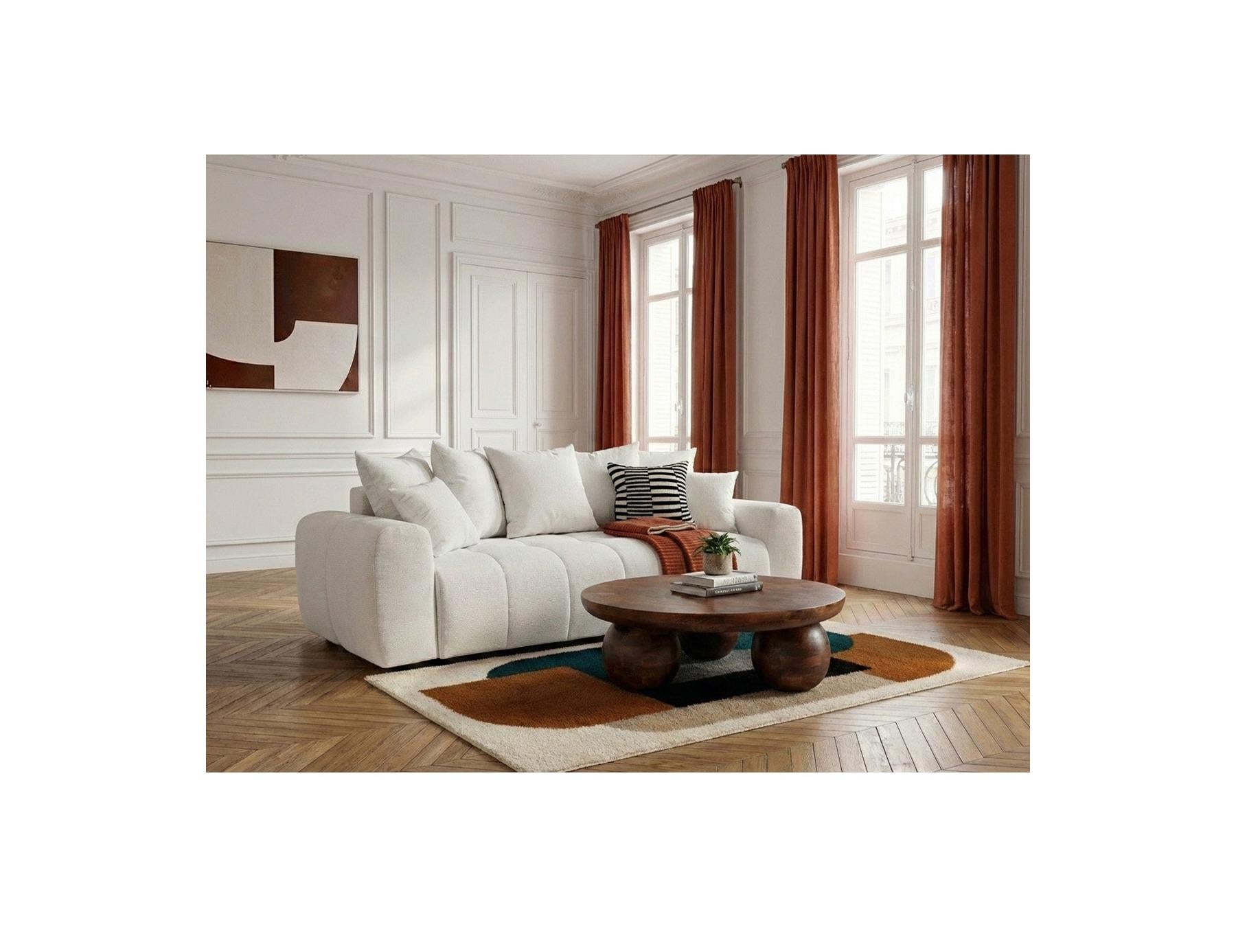 Roxelane - Canapé 3 Places Convertible - Tissu Chiné