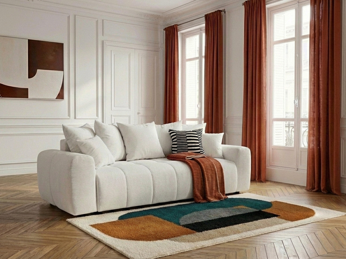 Roxelane - Canapé 3 Places Convertible - Tissu Chiné