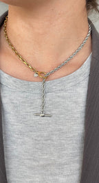Collana Sottile Intrecciata Bicolore