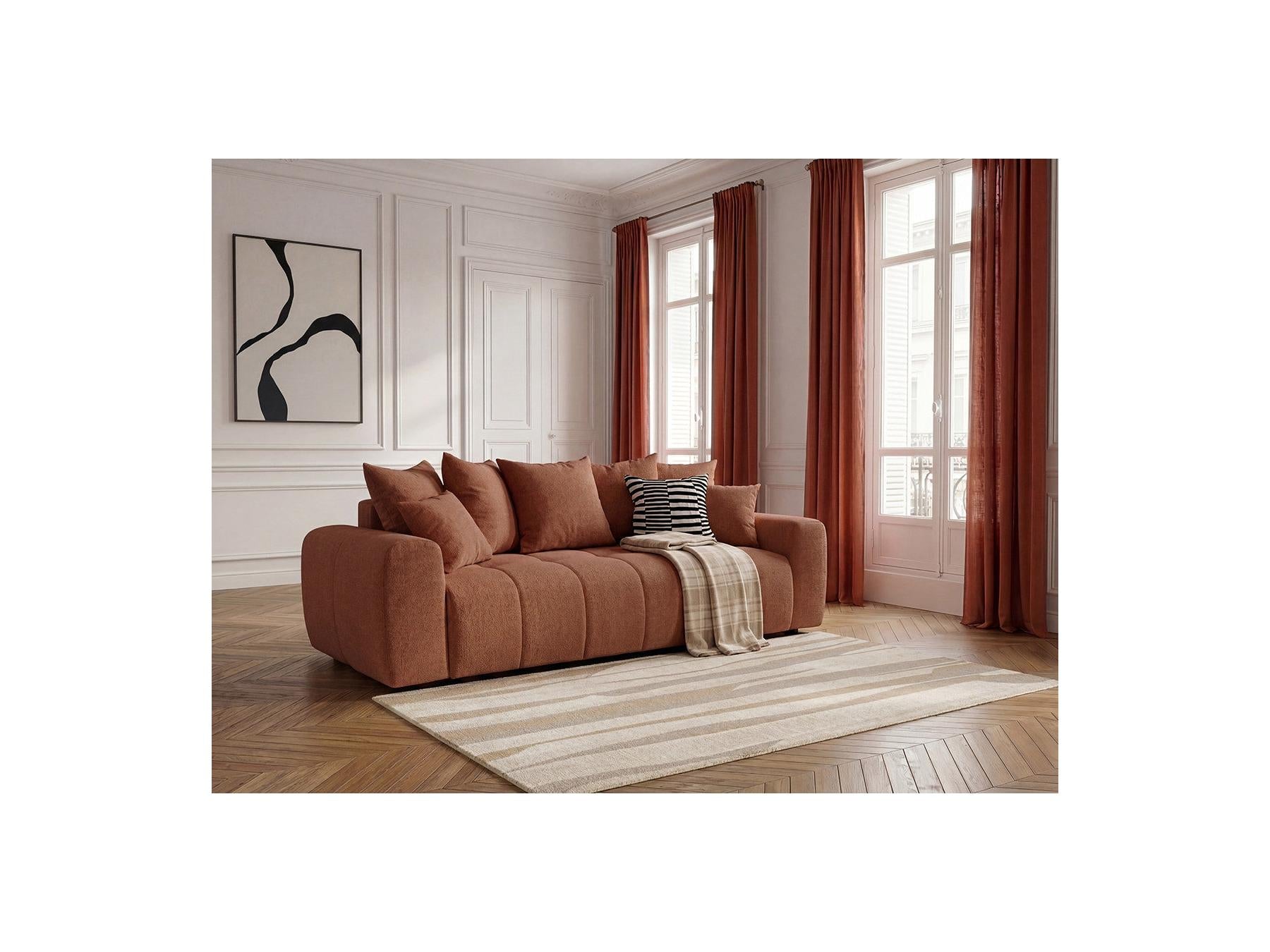 Roxelane - Canapé 3 Places Convertible - Tissu Chiné