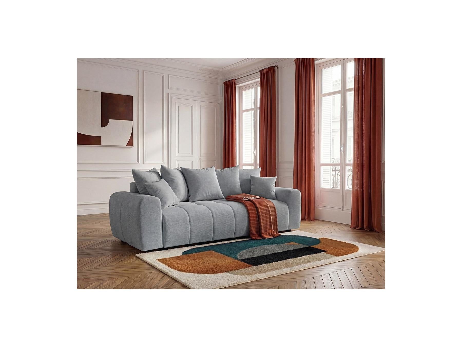 Roxelane - Canapé 3 Places Convertible - Tissu Chiné