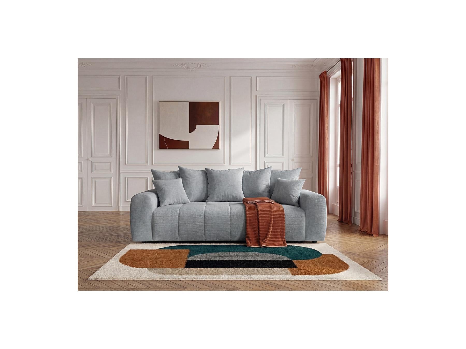 Roxelane - Canapé 3 Places Convertible - Tissu Chiné