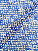 Tapis Berbère Marocain Beni Ouarain - Ecru Et Bleu